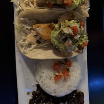 Sassafras Eclectic Food Joint - Salmon tacos with rice and beans. - New American Near Me - Carson City, Nevada
