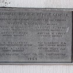 Glendale Health Center - Plaque at entrance