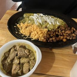 Green Chilaquiles with chili verde Green Chilaquiles with chili verde