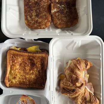 Brewgrindz Coffee Shop - 2 Hash Browns, French Toast Sandwich, and Ham, Egg & Cheese croissant - Coffee & Tea Near Me - North Providence, Rhode Island Brewgrindz Coffee Shop - 2 Hash Browns, French Toast Sandwich, and Ham, Egg & Cheese croissant - Coffee & Tea Near Me - North Providence, Rhode Island