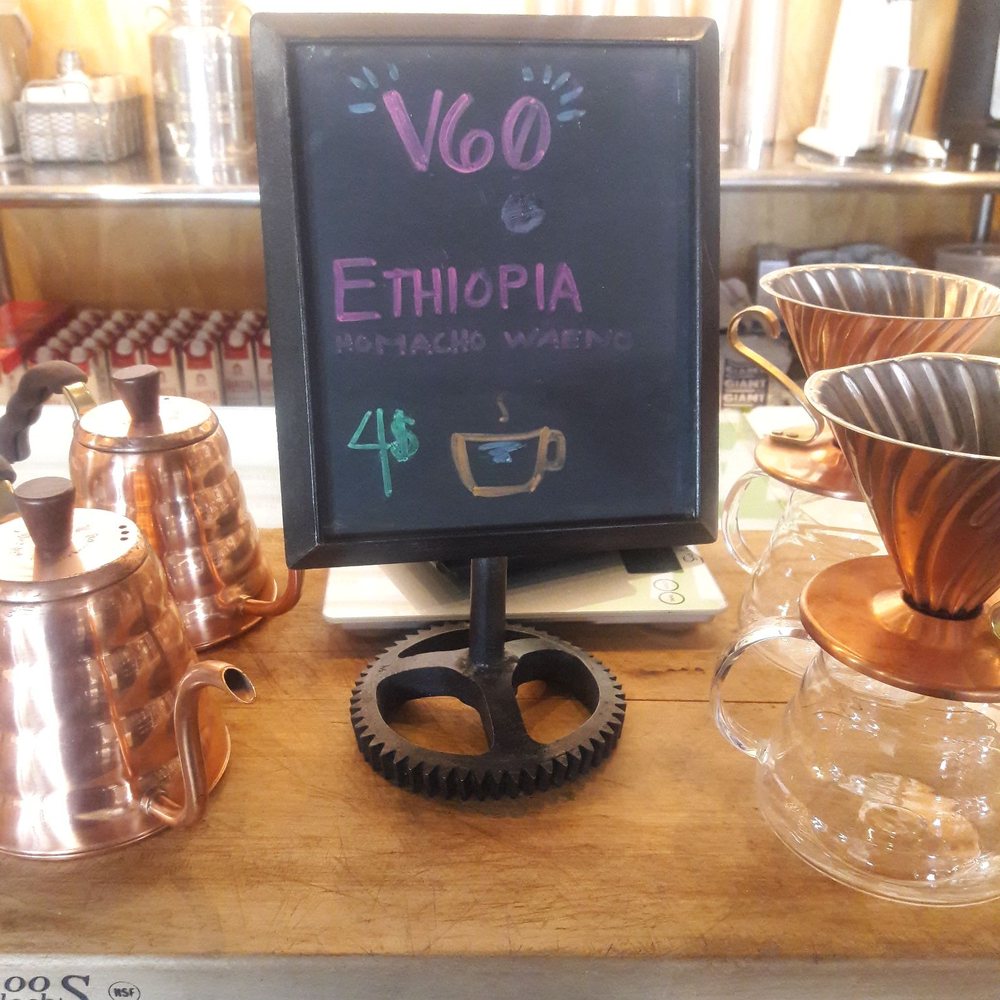 Giant Coffee - Essentially personal drip coffee. They pour fresh water over grounds and it drips into the pot on the right. - Coffee & Tea Near Me - Phoenix, Arizona