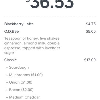 Shift Coffee House - Mushroom and onions were $1 each but the menu said 2/$1. What else will they overcharge for? - Coffee & Tea Near Me - Sacramento, California