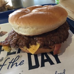 Culver's Bacon Double burger. I like mine plain so I can taste the meat!