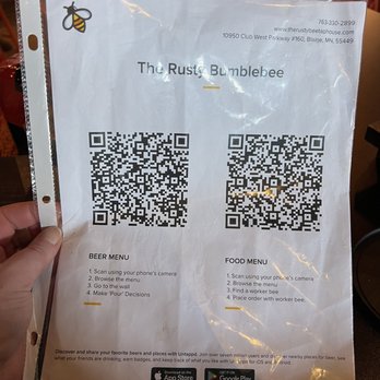 The Rusty Bumblebee - Menus - Beer Bar Near Me - Blaine, Minnesota