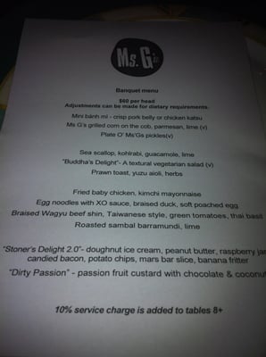 Menu photo 8 Ms. G's Potts Point, NSW