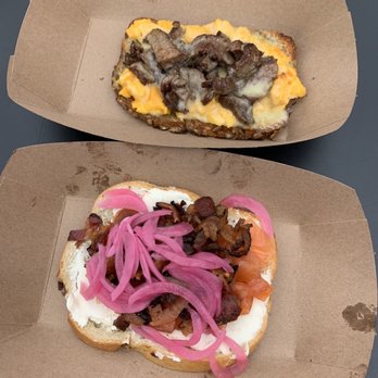 On Toast - Lox and bacon on sourdough, steak eggs and cheese on multigrain - Breakfast & Brunch Near Me - Washington, DC, District of Columbia