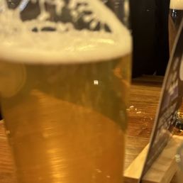 Beer ordered, looks like there was a head and they removed it before serving it