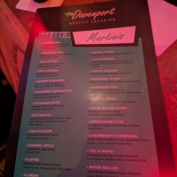 The Davenport Lounge Clear Lake - Menu - Lounges Near Me - Houston, Texas The Davenport Lounge Clear Lake - Menu - Lounges Near Me - Houston, Texas