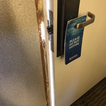 Bahia Resort Hotel - Door frame was missing from door. - San Diego, CA