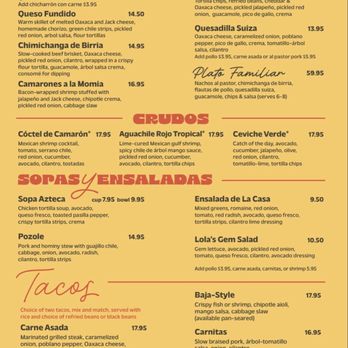 Casa Lola - Menu - Mexican Near Me - Sacramento, California