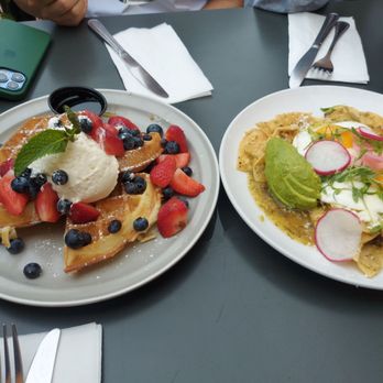 Poached Kitchen - classic waffle + Chilaquiles Verde - Breakfast & Brunch Near Me - Irvine, California Poached Kitchen - classic waffle + Chilaquiles Verde - Breakfast & Brunch Near Me - Irvine, California