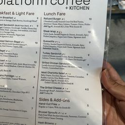 Lunch menu