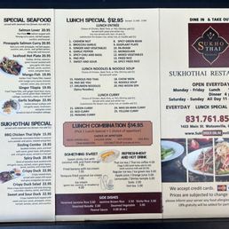Menu displayed outside