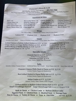 Menu photo 3 Clementes Pizza & Grill New Haven, CT