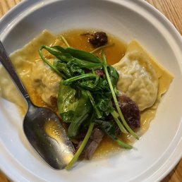 mushroom ravioli with duck confit mushroom ravioli with duck confit