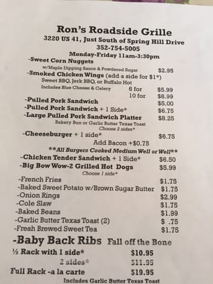 Menu photo 3 Ron's Roadside Grille Brooksville, FL Menu photo 3 Ron's Roadside Grille Brooksville, FL