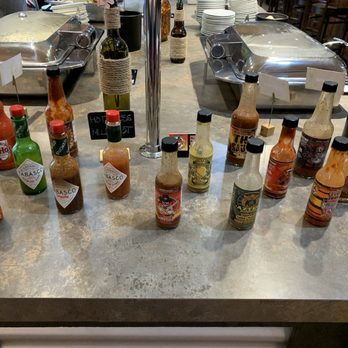 Frontier BBQ & Smokehouse - Luv hot sauce, a heavenly choir. From left milld to right hottest) this collection of artisanal is the BEST collection I have ever seen!!! - Barbeque Near Me - Niagara Falls, Ontario Frontier BBQ & Smokehouse - Luv hot sauce, a heavenly choir. From left milld to right hottest) this collection of artisanal is the BEST collection I have ever seen!!! - Barbeque Near Me - Niagara Falls, Ontario