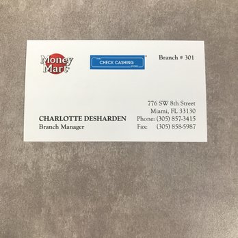 The Check Cashing Store - Here's a business card with our store info and the managers name! - Check Cashing/Pay-day Loans Near Me - Miami, Florida The Check Cashing Store - Here's a business card with our store info and the managers name! - Check Cashing/Pay-day Loans Near Me - Miami, Florida