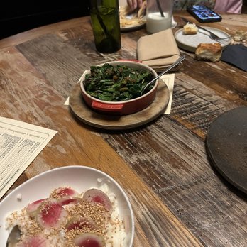 Husk Savannah - The Carolina Gold rice with butter turnip and a lot of shaved watermelon radishes. - Southern Near Me - Savannah, Georgia