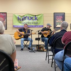 Tatnuck Bookseller and Cafe - Creeque Alley folk-rock duo performing at Tatnuck's event room.