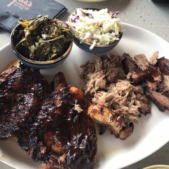 Gus's BBQ - BBQ Chicken, Pulled Pork, and Brisket. Sides of Cole Slaw and Collard Greens (for two people) - Barbeque Near Me - Porter Ranch, California