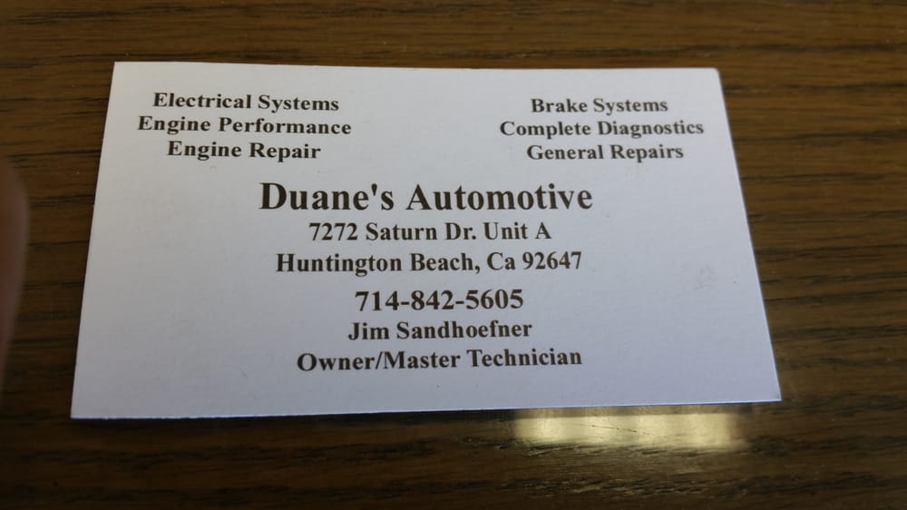DUANE’S AUTOMOTIVE Updated July 2024 7272 Saturn Dr, Huntington