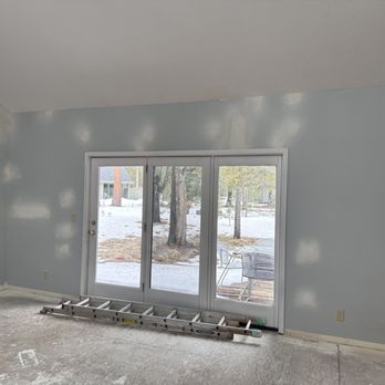 Drywall Design By Marco - This wall was screw back in place and sprayed with light orange peel. - Drywall Installation & Repair Near Me