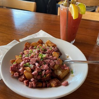 The Loft Restaurant & Bar - Corned Beef Hash, Bloody Mary. - Seafood Near Me - Bandon, Oregon The Loft Restaurant & Bar - Corned Beef Hash, Bloody Mary. - Seafood Near Me - Bandon, Oregon