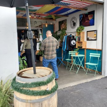 Black Dog Coffee Roasters - Tables and a barrel to chill and enjoy your coffee. - Coffee Roasteries Near Me - Signal Hill, California Black Dog Coffee Roasters - Tables and a barrel to chill and enjoy your coffee. - Coffee Roasteries Near Me - Signal Hill, California