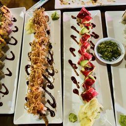 Yummy lemon roll, la Mesa roll, yeti roll and Cilly role with fresh wasabi a must!!!!! Yummy lemon roll, la Mesa roll, yeti roll and Cilly role with fresh wasabi a must!!!!!