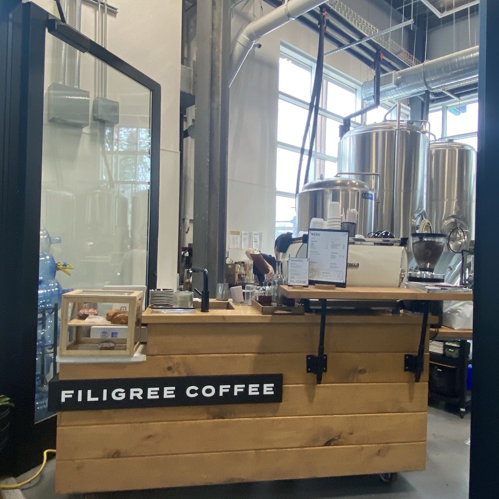 Filigree Coffee - Counter inside brewery until Filigree coffee shop is open (photo taken October 2025) - Coffee & Tea Near Me - Winter Garden, Florida Filigree Coffee - Counter inside brewery until Filigree coffee shop is open (photo taken October 2025) - Coffee & Tea Near Me - Winter Garden, Florida