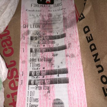 Firehouse Subs - Just receipt - Sandwiches Near Me - Lithonia, Georgia Firehouse Subs - Just receipt - Sandwiches Near Me - Lithonia, Georgia