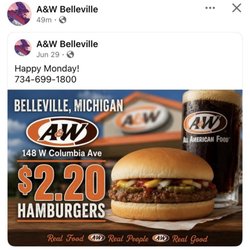 A&W Restaurant - The Monday special