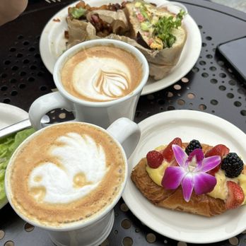 Urth Caffe - Honey Vanilla Latté , Italian Cappuccino with cream cheese danish and mixed fruit - Coffee & Tea Near Me - Laguna Beach, California Urth Caffe - Honey Vanilla Latté , Italian Cappuccino with cream cheese danish and mixed fruit - Coffee & Tea Near Me - Laguna Beach, California