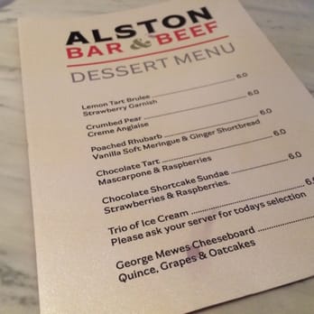 Alston Bar & Beef - Dessert menu - Steakhouses Near Me - Glasgow, GLG