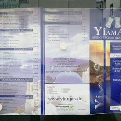 Restaurant Yiamas - Speisekarte