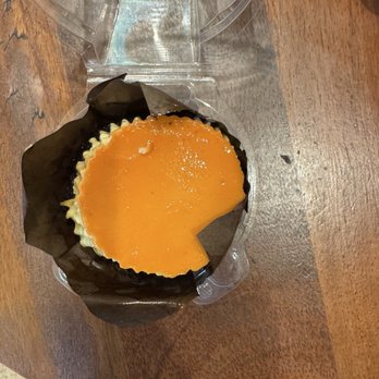 Cafe 86 - Flan with ube muffin - a purple yam - Desserts Near Me - Valencia, California