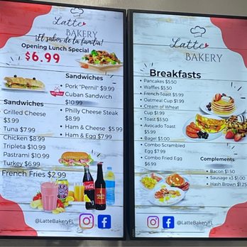 Latte Bakery & Restaurant - a menu for breakfast - Latin American Near Me - Winter Haven, Florida Latte Bakery & Restaurant - a menu for breakfast - Latin American Near Me - Winter Haven, Florida