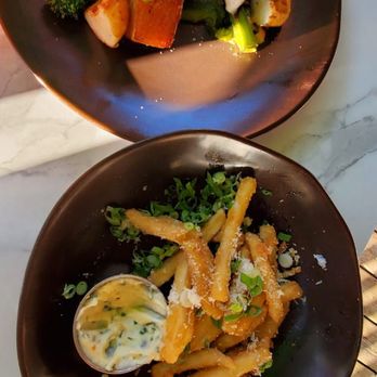 NextDoor Restaurant - Surf and turf top, fries on bottom - Canadian (New) Near Me - Markham, Ontario NextDoor Restaurant - Surf and turf top, fries on bottom - Canadian (New) Near Me - Markham, Ontario