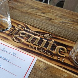 Ignite Brewing Company - The flight boards are better than the beer.