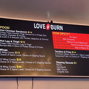 Love Burn - Menu - Chicken Shop Near Me - San Francisco, California Love Burn - Menu - Chicken Shop Near Me - San Francisco, California