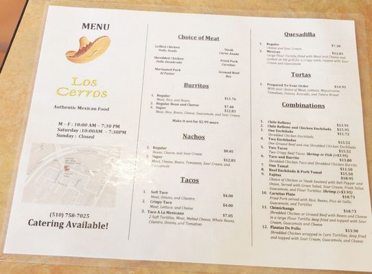 Menu photo 2 Taqueria Los Cerros Richmond, CA Menu photo 2 Taqueria Los Cerros Richmond, CA