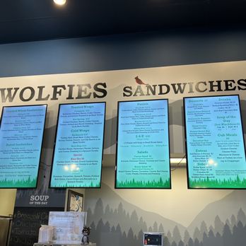 Wolfies Sandwiches - menus on the wall - Sandwiches Near Me - Zeeland, Michigan Wolfies Sandwiches - menus on the wall - Sandwiches Near Me - Zeeland, Michigan