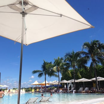The Standard Spa - View from my chair. Umbrella, graduated infinity pool, and view of the ocean. - Day Spas Near Me - Miami Beach, Florida The Standard Spa - View from my chair. Umbrella, graduated infinity pool, and view of the ocean. - Day Spas Near Me - Miami Beach, Florida