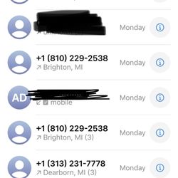 Hertz Rent A Car - Call log from my phone repeatedly calling Brighton Hertz and towing company.