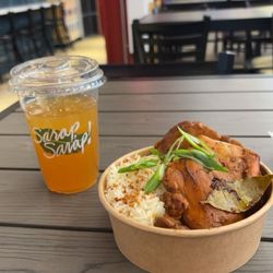 Lolo's - The tea as well as the Chicken Adobo. The chicken was very tender and just pulled apart effortlessly. Very great flavor as well.