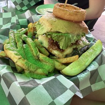 Zion Canyon Brewpub - Zion Brew Burger with chimichurri fries - Burgers Near Me - Springdale, Utah