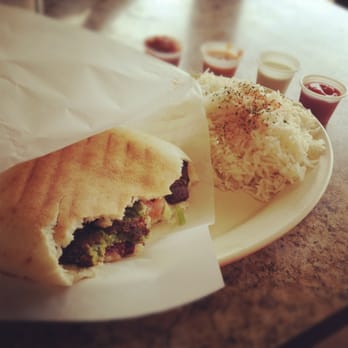 Busy Boy - Falafel Wrap Combo w/ Rice (substituted for fries) and various sauces. - Sandwiches Near Me - Houston, Texas