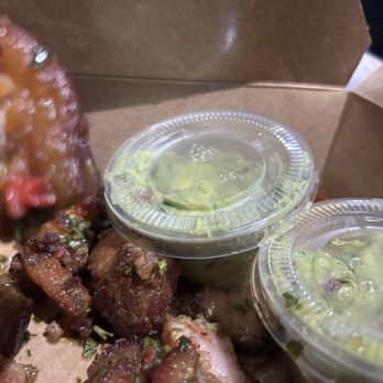 Taco District  - Pork belly bites with flavorless guacamole - Latin American Near Me - Peekskill, New York