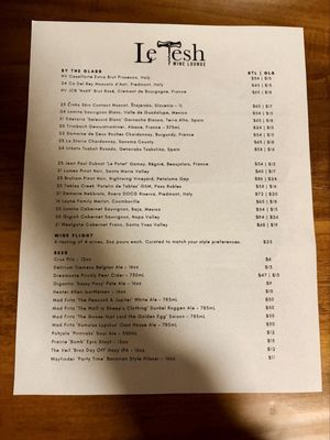 Menu photo 2 Le Tesh Wine Lounge Roseville, CA